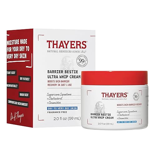 THAYERS Barrier Bestie Ultra Whip Face Cream, Moisturizer with Sugarcane Squalane and Ceramides, Skin Care for Dry to Very Dry Skin, 2.0 Oz
