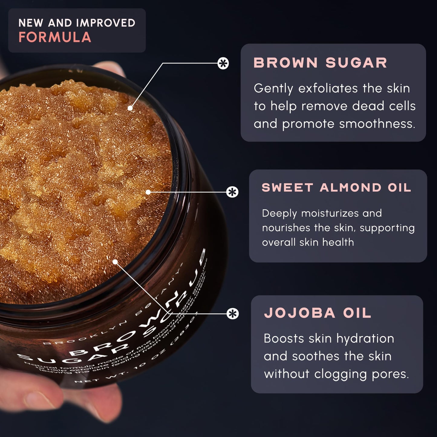 Brooklyn Botany Brown Sugar Body Scrub - Moisturizing and Exfoliating Body, Face, Hand, Foot Scrub - Fights Acne, Fine Lines & Wrinkles, Great Gifts Beauty and Personal Care Brooklyn Botany