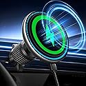 UPTOHIGH for 15W Magsafe Car Mount Charger, [Vibrant LED Decoration] Wireless Car Charger, Magnetic Phone Holder Mount for Air Vent, Phone Holders…