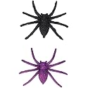 Fun World Enter If You Dare Black Green Glitter Spiders 2in NIP