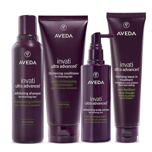 Aveda Invati Ultra Advanced Rich 4-Step System | Exfoliating Shampoo, Thickening Conditioner, Revitalizing Scalp Serum, Fortifying Leave-In Treatment