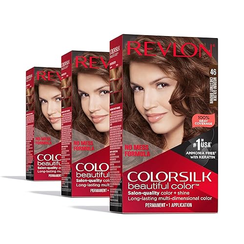 Revlon Colorsilk Beautiful Color Permanent Hair Color, (OLD VERSION) 46 Medium Golden Chestnut Brown (Pack of 3)