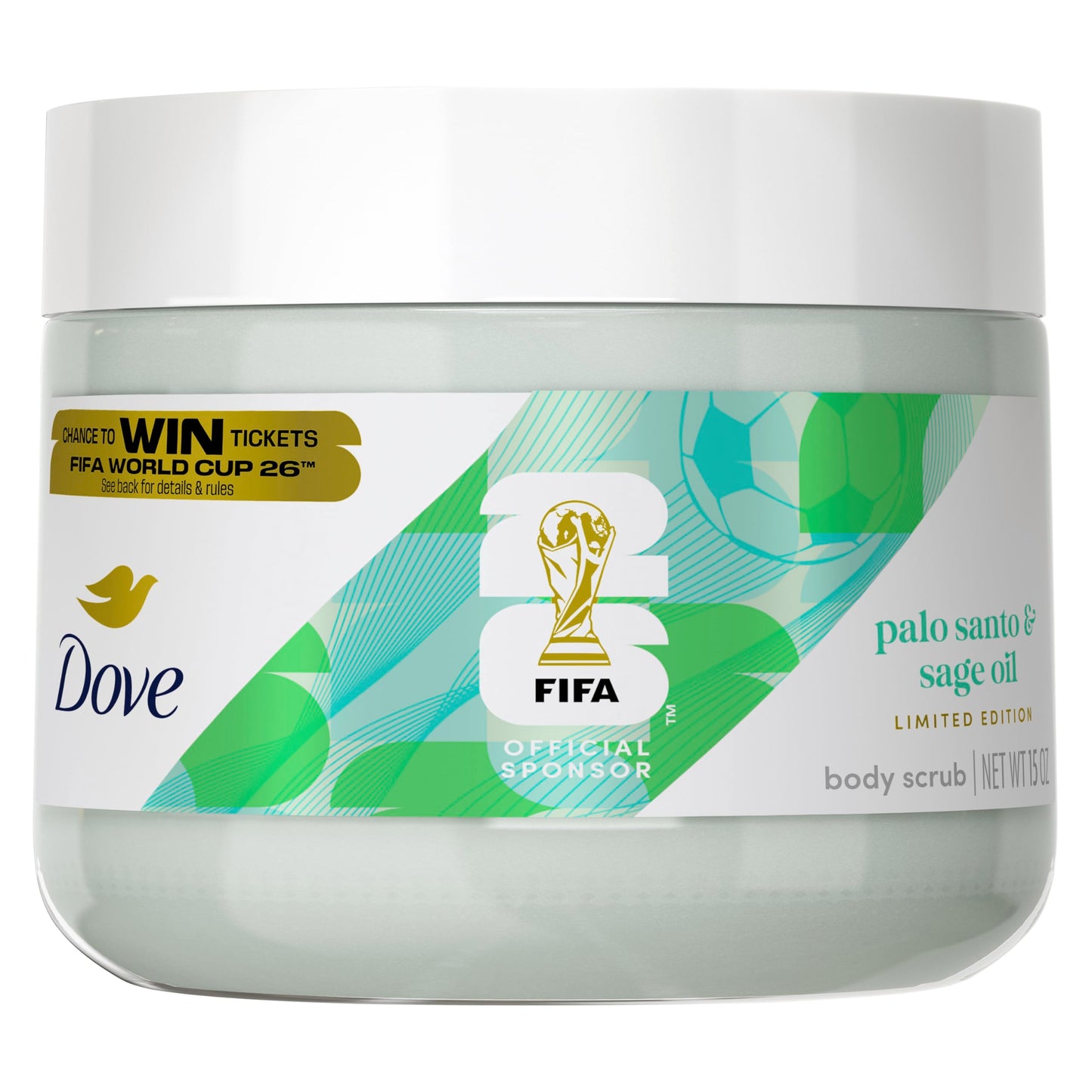 Dove FIFA World Cup 2026 Limited Edition Moisturizing Body Scrub - Palo Santo & Sage Oil, pH?Balanced Whipped Exfoliator for Hydrated, Radiant Skin Beauty & Personal Care Dove