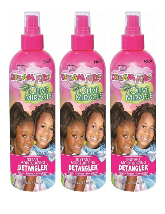 African Pride Dream Kids Olive Miracle Detangler 8 Ounce (235ml) (3 Pack)