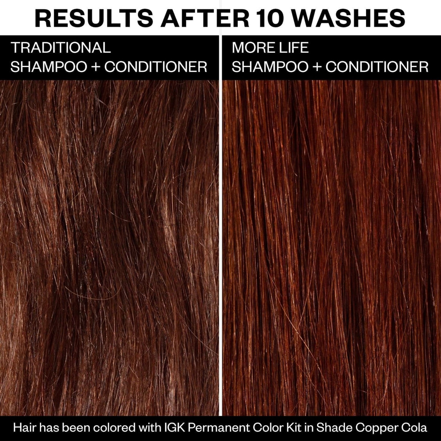 IGK MORE LIFE Color Extending Gloss Shampoo & Conditioner Set | Preserves Color + Enhances Shine | UV Protection | Vegan + Cruelty-Free | 8 oz (Pack