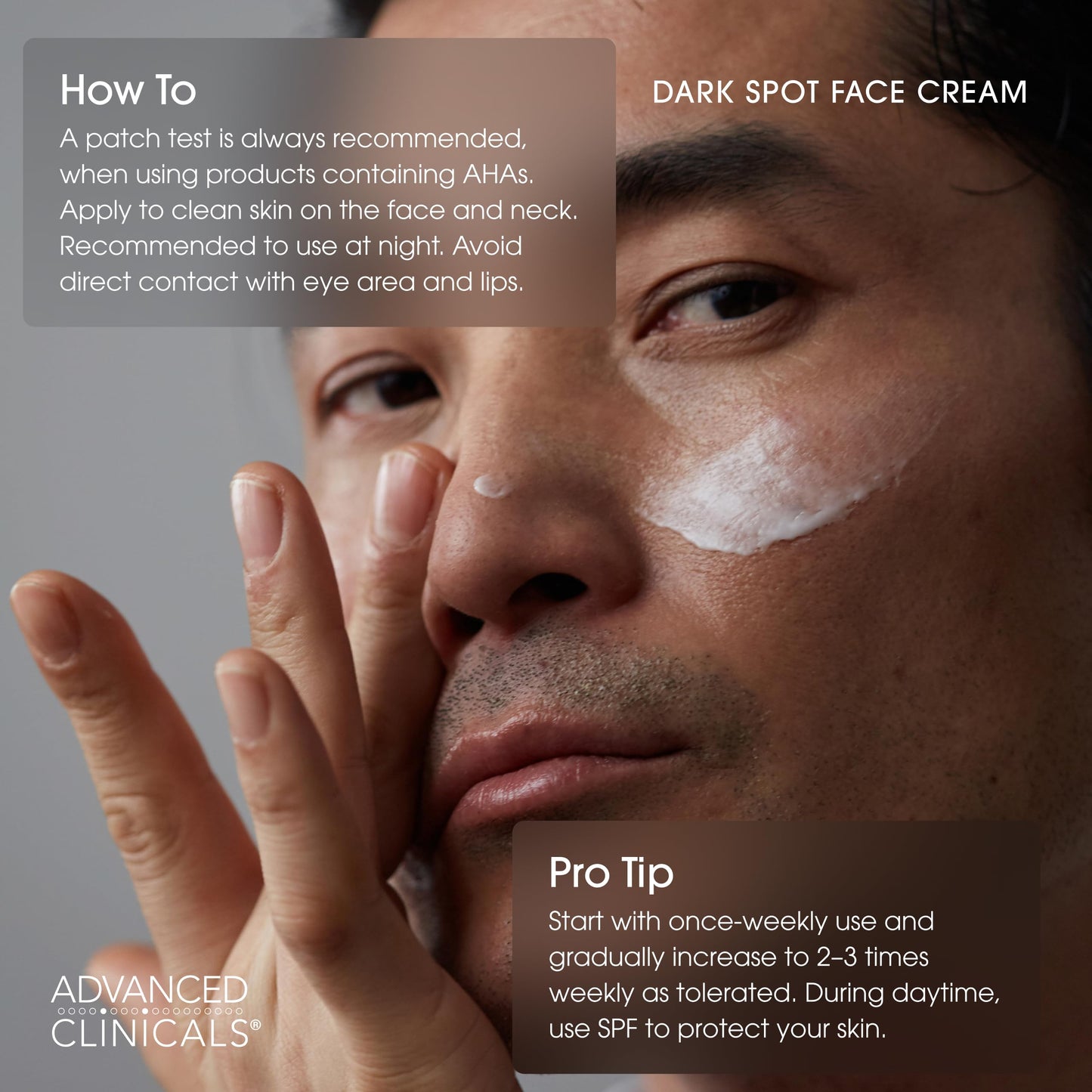 Advanced Clinicals Dark Spot Face Moisturizer | Lactic Acid Lotion For Face With Caffeine, Cocoa Butter, & Vitamin A | Brightening Cream Visibly