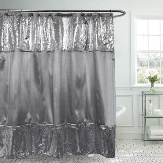 Sweet Home Collection Glamour Sequins Shower Curtain 72" x 72"