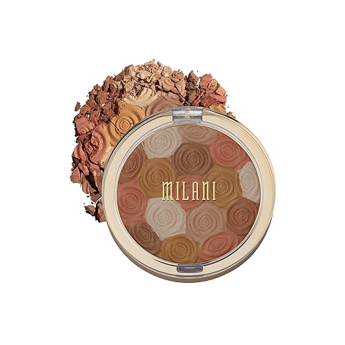 Milani Illuminating Face Powder - Amber Nectar (0.35 Ounce) Cruelty-Free Highlighter, Blush & Bronzer in One Compact to Shape, Contour & Highlight