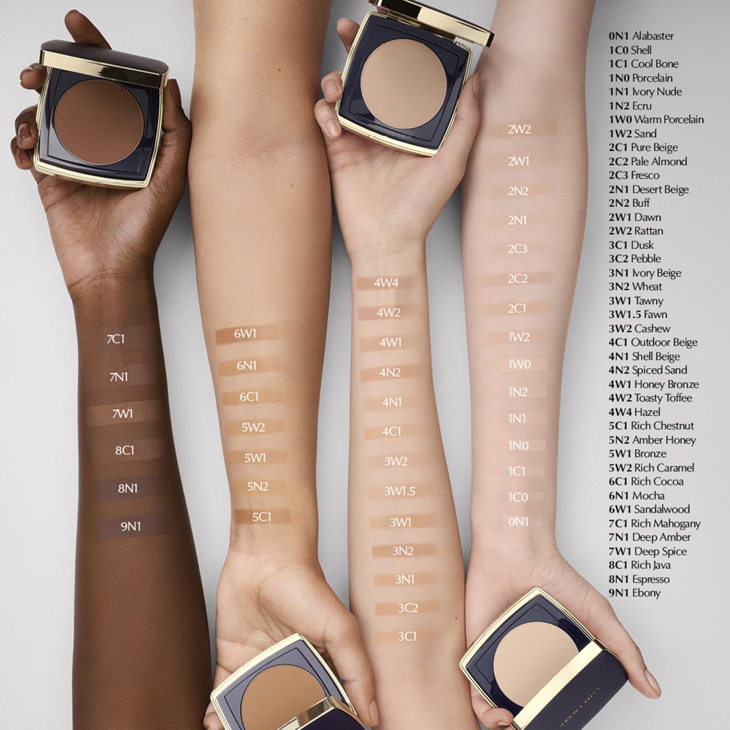 Estée Lauder Double Wear 12-Hour Stay-in-Place Matte Powder Foundation | Controls Oil & Shine, 0.39 Ounce, 9N1 Ebony