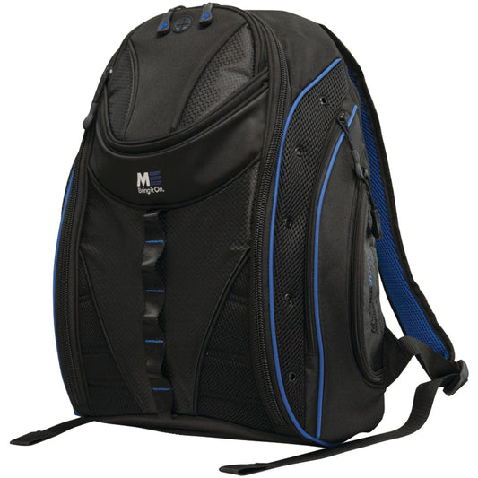Mobile Edge Express 2.0 Laptop Backpack for Men and Women, Compatible with PC and Mac Laptops 16-17 Inch, Travel Work Business Computer Bag, MEBPE32, Black with Royal Blue Trim