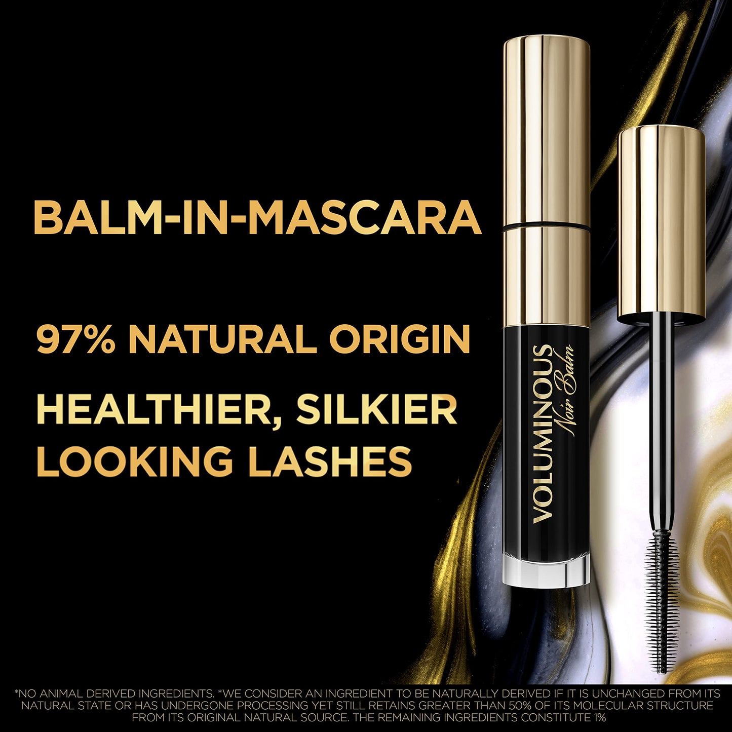 L'Oreal Paris Voluminous Noir Balm Volumizing Mascara, Washable, Black, 0.26 Fl Oz., 1 Count