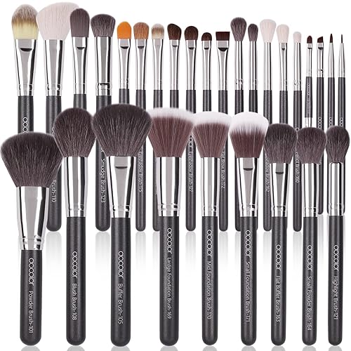 Docolor Professional Makeup Brush Set 29Pcs Makeup Brushes Valentines Day Gifts Premium Goat Synthetic Fiber Foundation Face Powder Blush Concealer