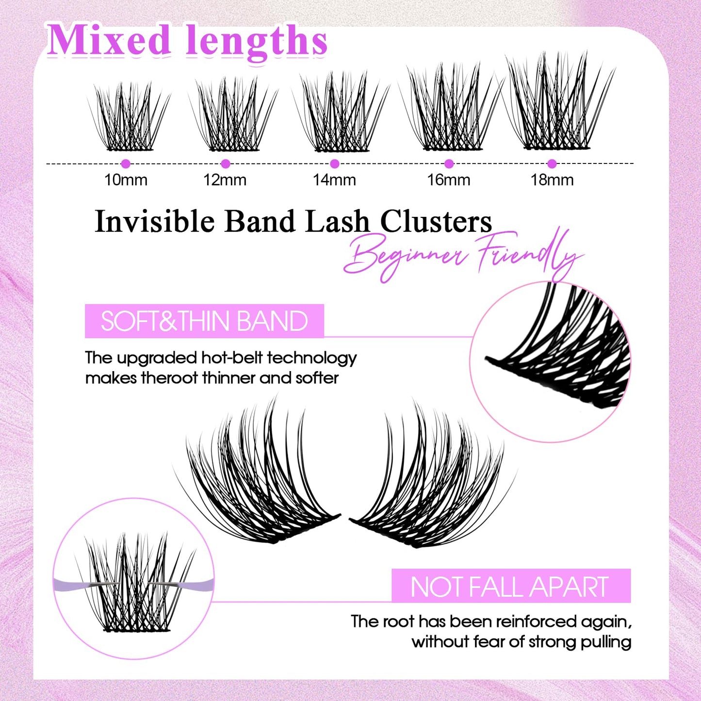 WENDY LASHES Lash Clusters 336PCS Fluffy Cluster Lashes Extensions, Natural D-Curly Eyelash Extension, Reusable Artificial Eyelashes 10-18mm DIY Lash Beauty and Personal Care WENDY LASHES