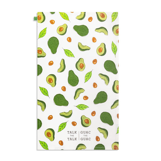 DEMDACO byDesign Serving Collection Talk The Talk Guac The Guac Green Avocado 17 x 28 Cotton Twill Absorbent Kitchen Dish Hand Towel