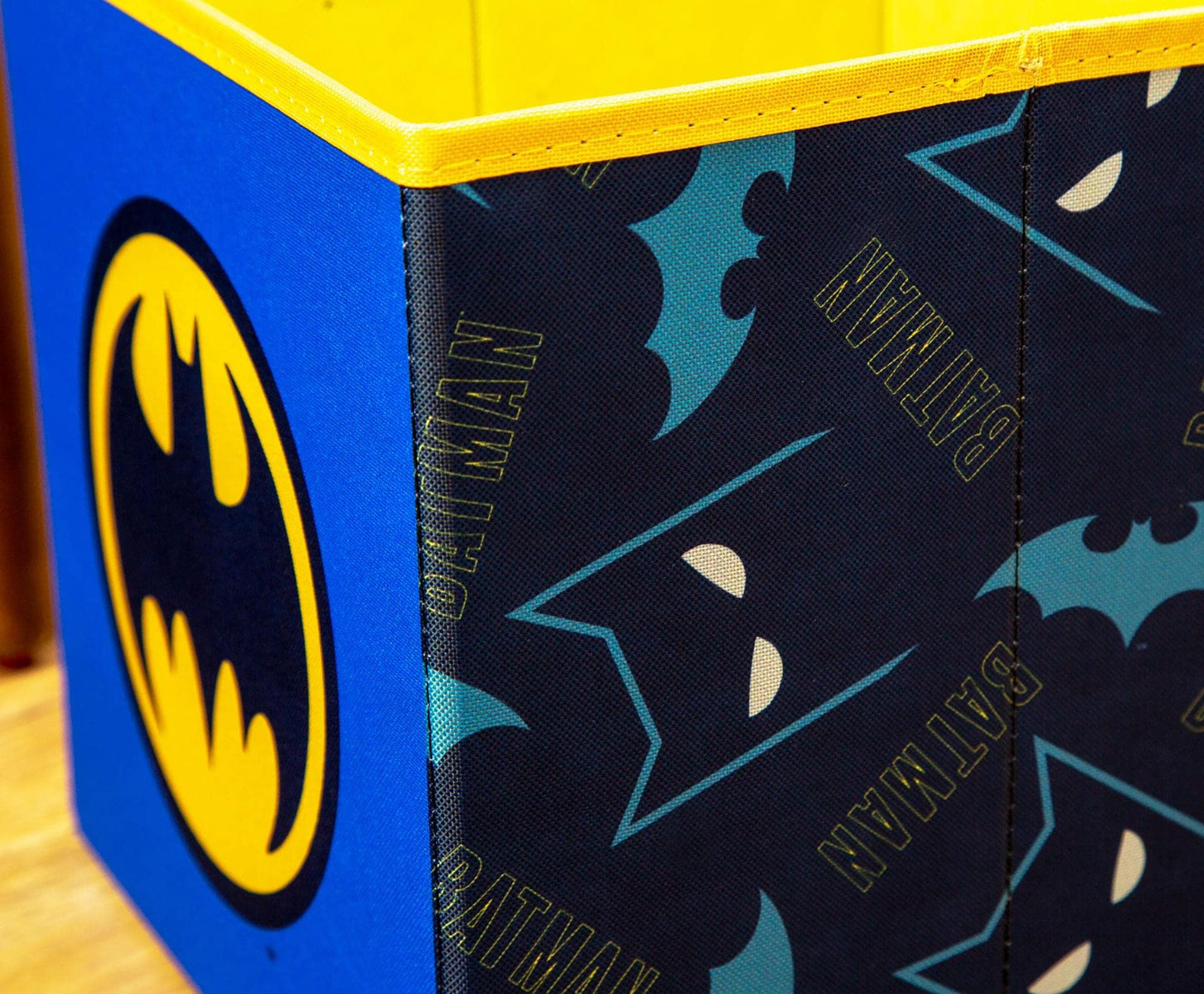 Ukonic DC Comics Batman Logo 11-Inch Storage Bin Cube Organizer | Fabric Basket Container, Cubby Cube Closet Organizer | Comic Book Superhero Toys…