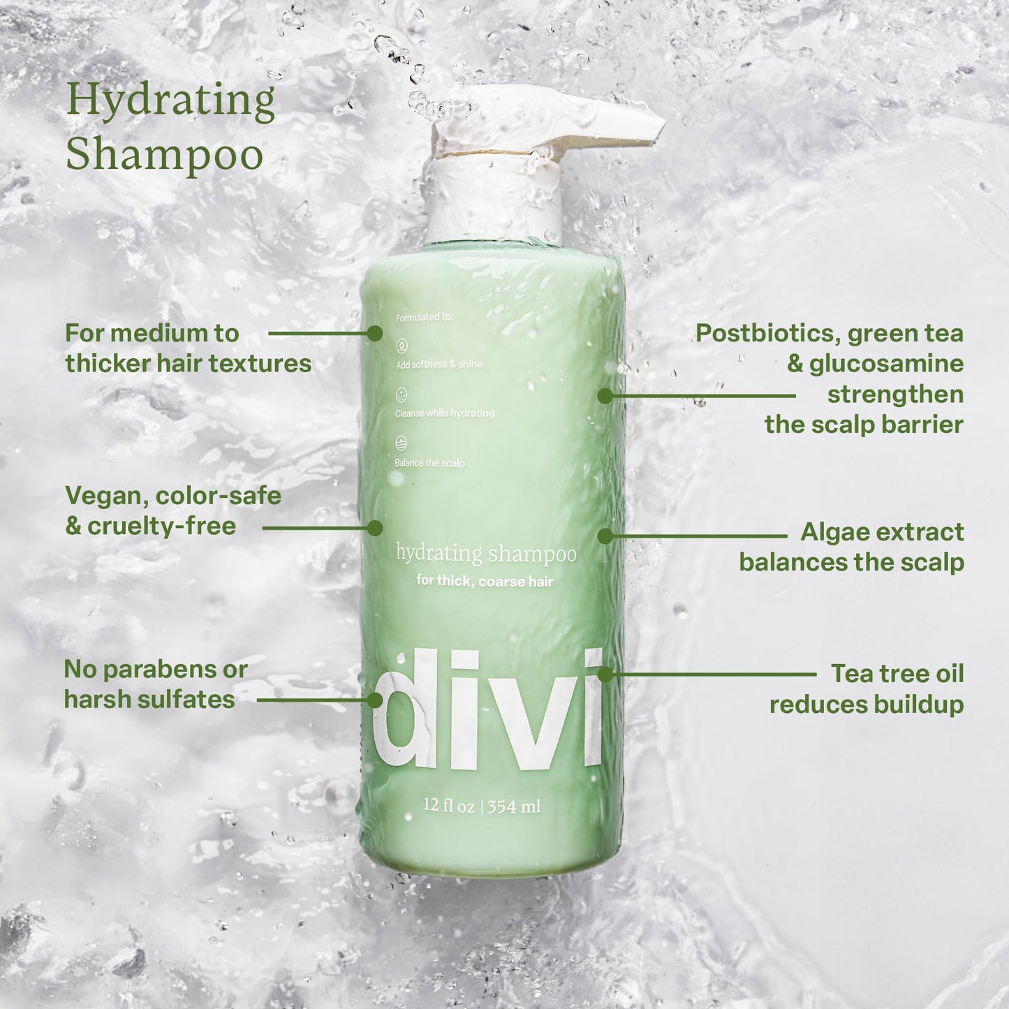 Divi Hydrating Shampoo and Conditioner Set for Women and Men - Gently Cleanses, Removes Scalp Buildup, Hydrates, and Nourishes Hair, Strengthens All