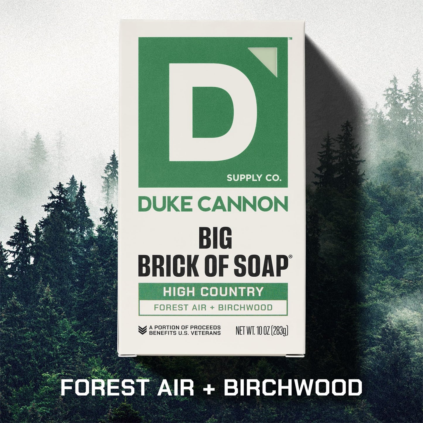 Duke Cannon Supply Co. Extra Large Big Brick Bar Soap - Men's Triple-Milled Bar Soap with Masculine Scents - Forest Air + Birchwood - All Skin Types