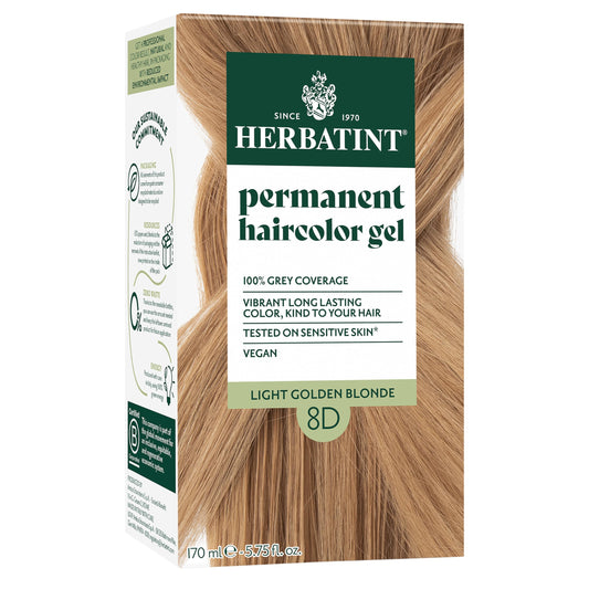 Herbatint Permanent Hair Dye For Women - 8D Light Golden Blonde - For Up To 100% Gray Coverage of Resistant Gray Hair - Ammonia-Free, Alcohol-Free Beauty & Personal Care Herbatint