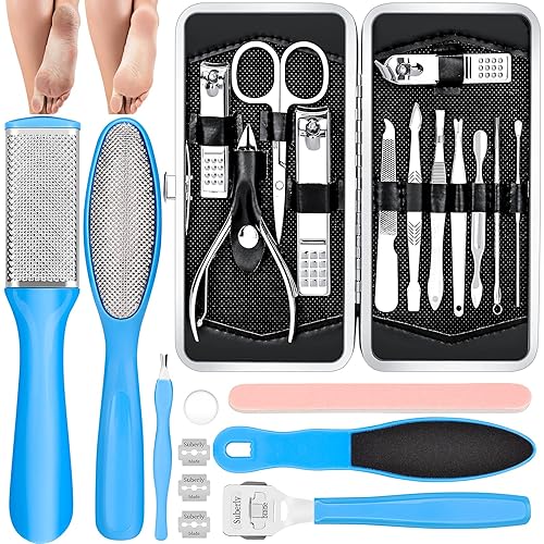 Pedicure Kits - Callus Remover for Feet, 23 in 1 Professional Manicure Set Pedicure Tools Stainless Steel Foot Care, Foot File Foot Rasp Dead Skin