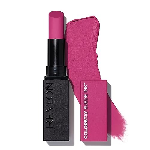 Revlon Lipstick, ColorStay Suede Ink, Built-in Primer, Infused with Vitamin E, Waterproof, Smudge-proof, Matte Color, 010 Tunnel Vision, 0.09 oz