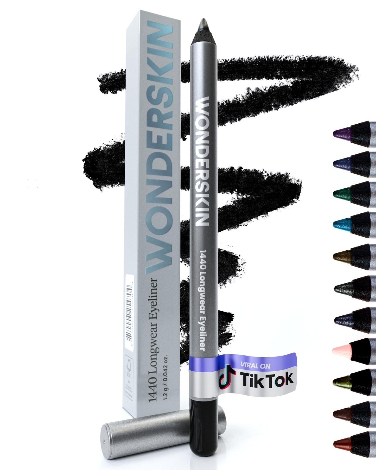 Wonderskin Eyeliner Pencil, 1440 Longwear Deep Black Eyeliner Pencil - Waterproof, Sharpenable & Smudge Proof (Liquorice) Beauty and Personal Care Wonderskin