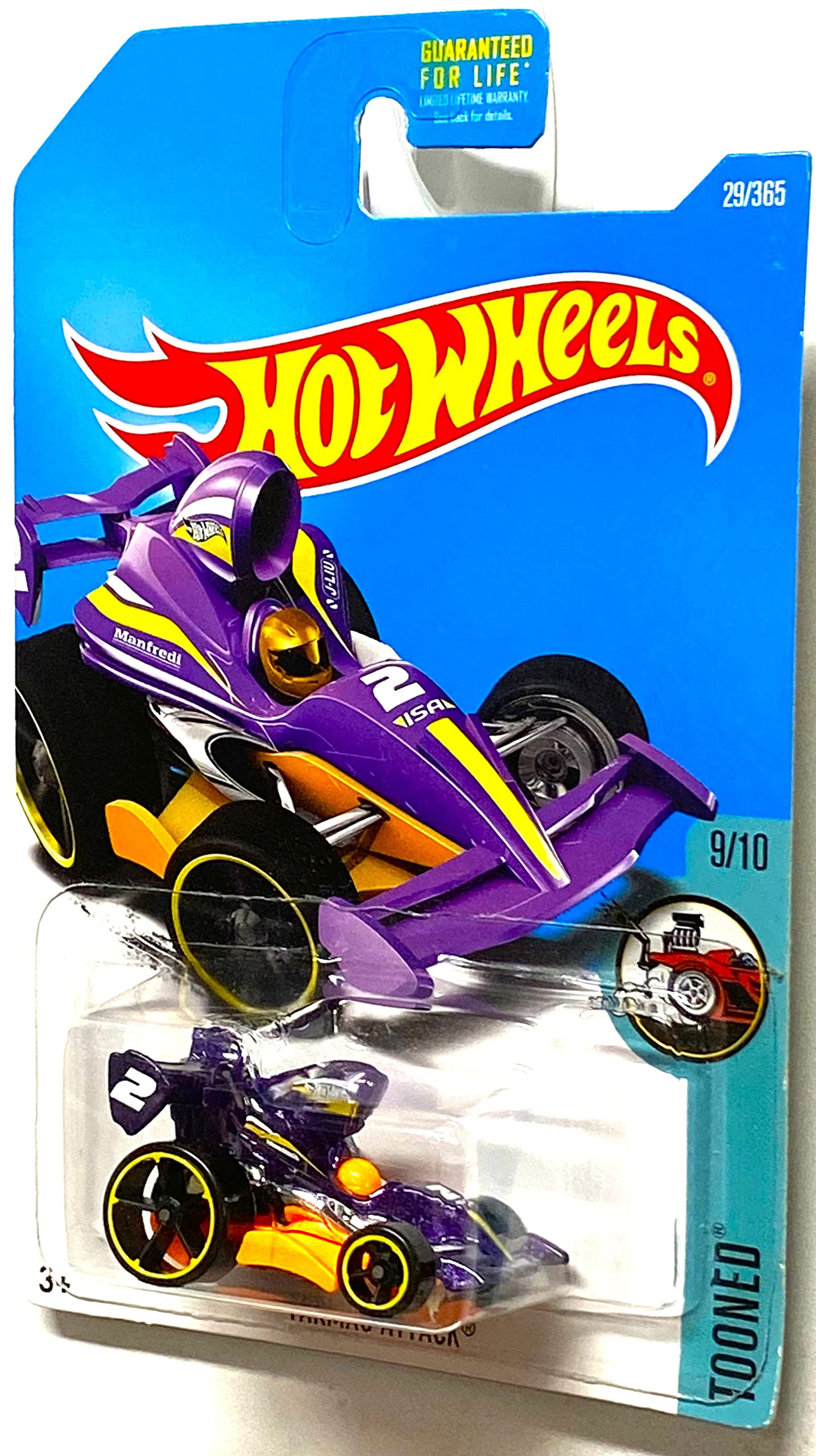 Hot Wheels, 2017 Tooned, Tarmac Attack Mini Car [Purple] 29/365