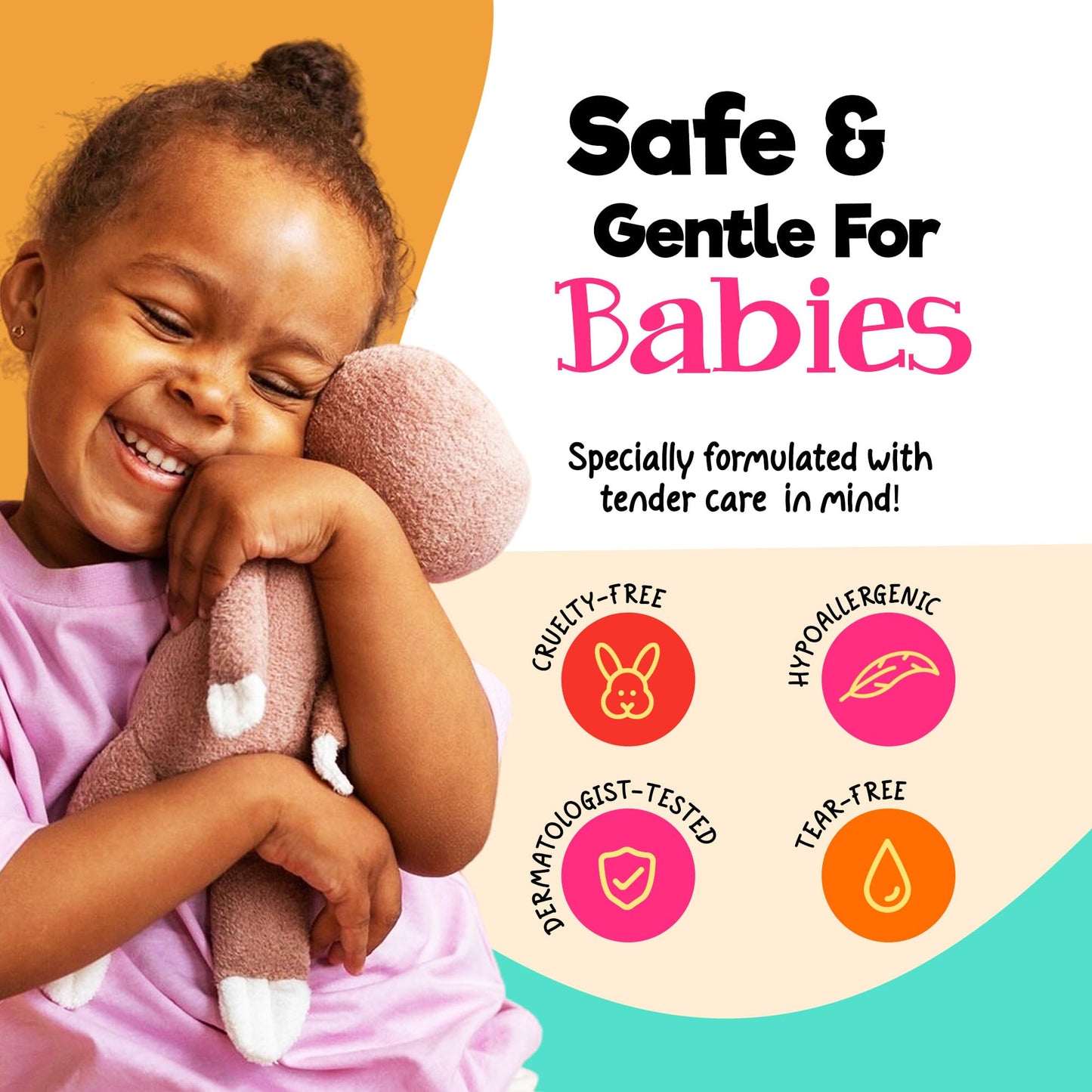 CurlyBaby Baby Girls Curly Hair Bundle - Tear-Free Curly Shampoo, Detangling Conditioner & Moisturizing Smoothie - Gentle, Hypoallergenic
