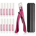 16 Pcs Nail Glues Set,10 PCS Nail Glue for Acrylic Nails,Adhesive Super Bond for Fake Nails,1 Nail Clipper Cutter for Fake Nails,5 Double Sided Emery