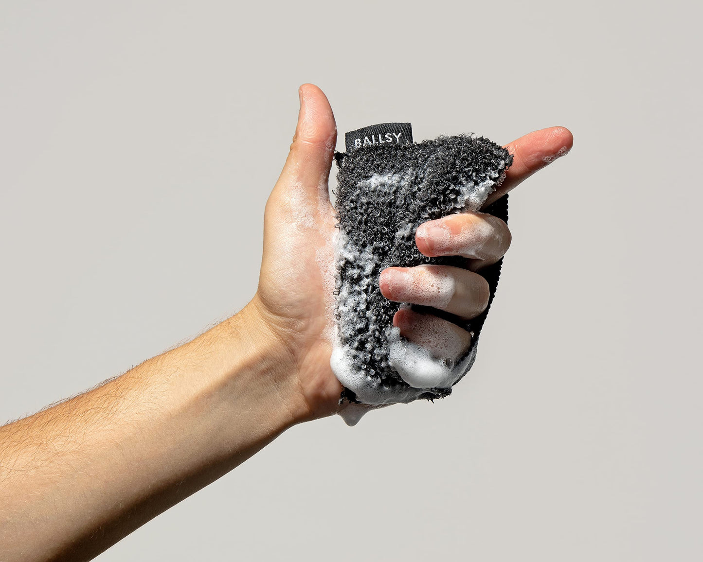 Ballsy Handy Shower Tool - Sponge for Generating Extra Suds, with Gently Exfoliating Design