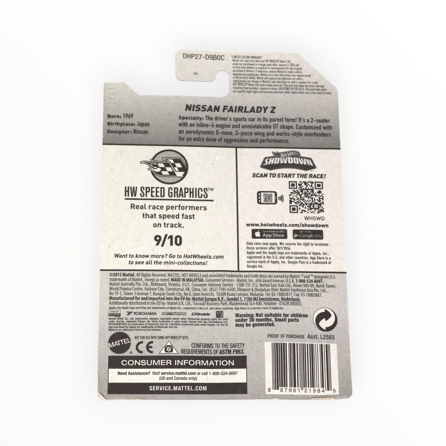 Hot Wheels Nissan Fairlady Z, [blue] 184/250 Speed Graphics 9/10