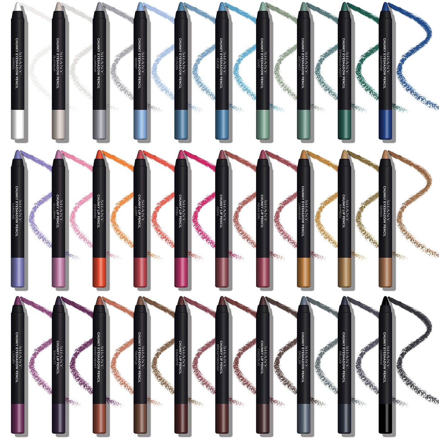 SHANY Chunky Eyeshadow Eye Pencil With Vitamin E & Aloe Vera - COMPASS