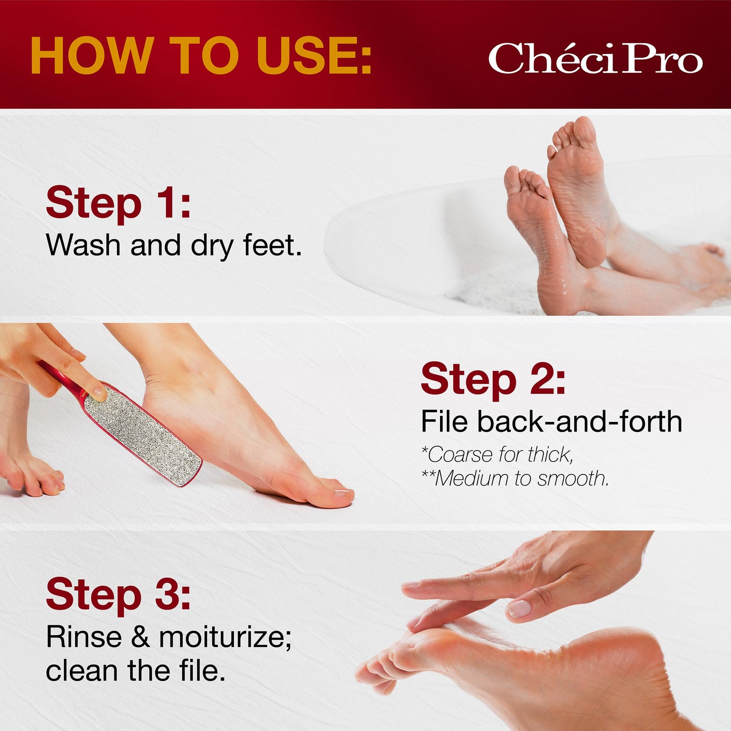 Checi Pro Nickel Foot File - Dual-Sided Foot Callus Remover for Dead Skin Feet Scrubber, Pedicure Tool