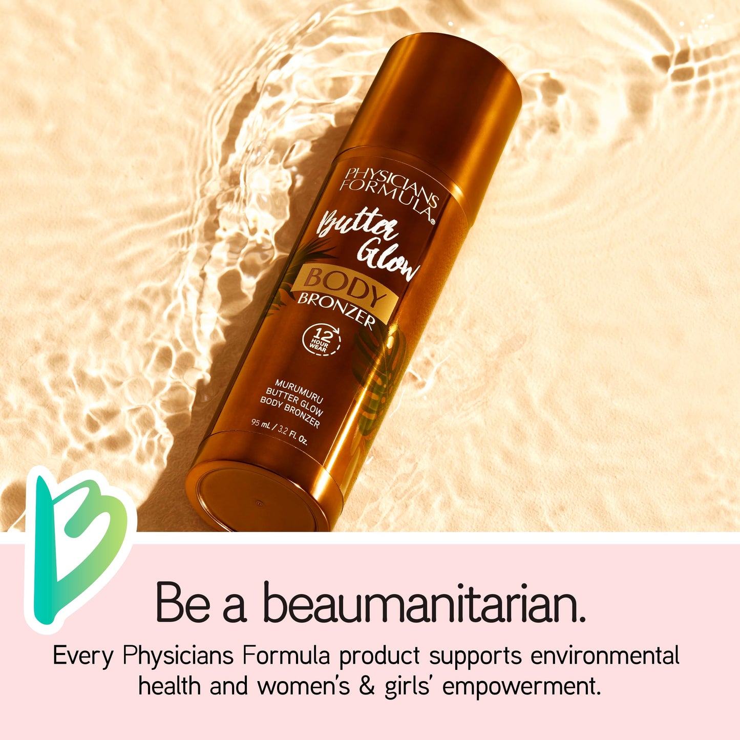 Physicians Formula Butter Glow Body Bronzer, Waterproof & Transfer-Proof, Sunless Bronze Perfection, Ultra-Creamy & Skin-Perfecting Formula for a