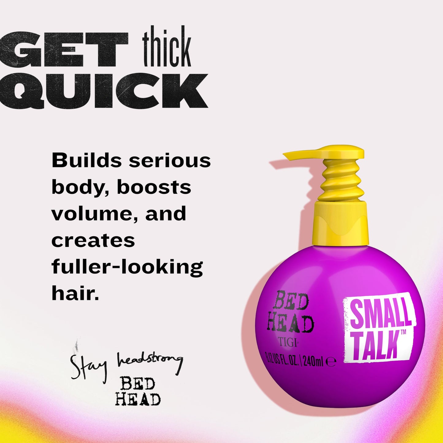 Bead Head by TIGI Small Talk MINI 3-in-1 Hair Thickening Cream - Use for Voluminous Hair - For Fine, Thin & Flat Hair - Use on Damp Hair - Premium