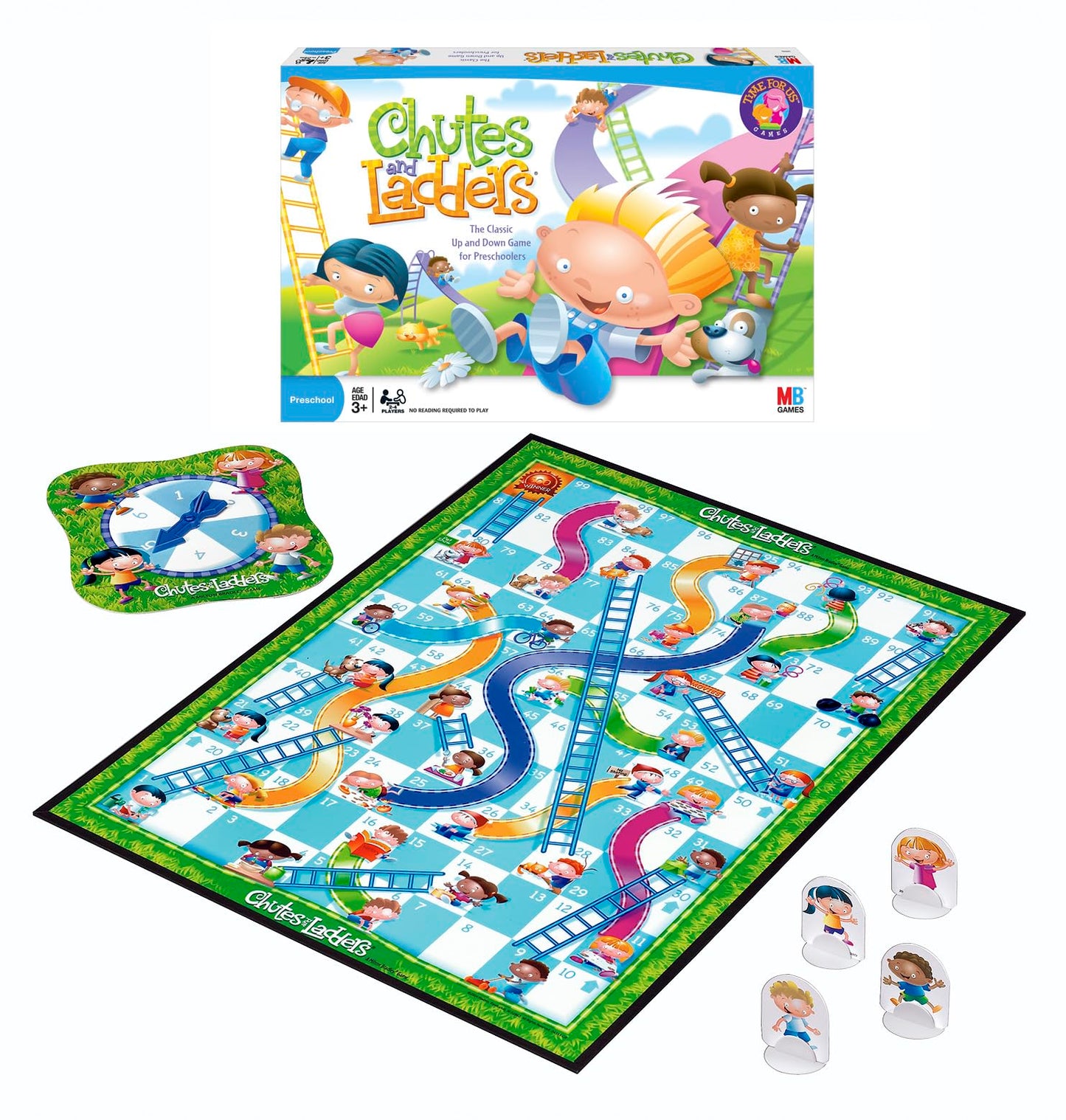 Hasbro Gaming Chutes and Ladders Board Game | 2 to 4 Players | Back to School Gifts for Kids | Preschool Classroom Games | Ages 3+ (Amazon Exclusive)