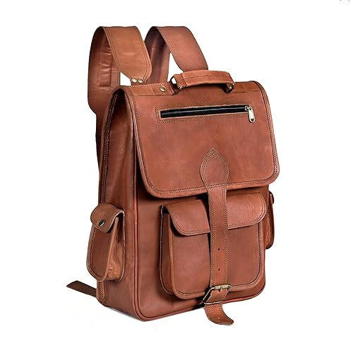 cuero Vintage Full Grain Leather Laptop Backpack, Handmade Rucksack, Premium Quality & Classic Charm, leather backpack for men and women - For Hiking, Fashion cuero