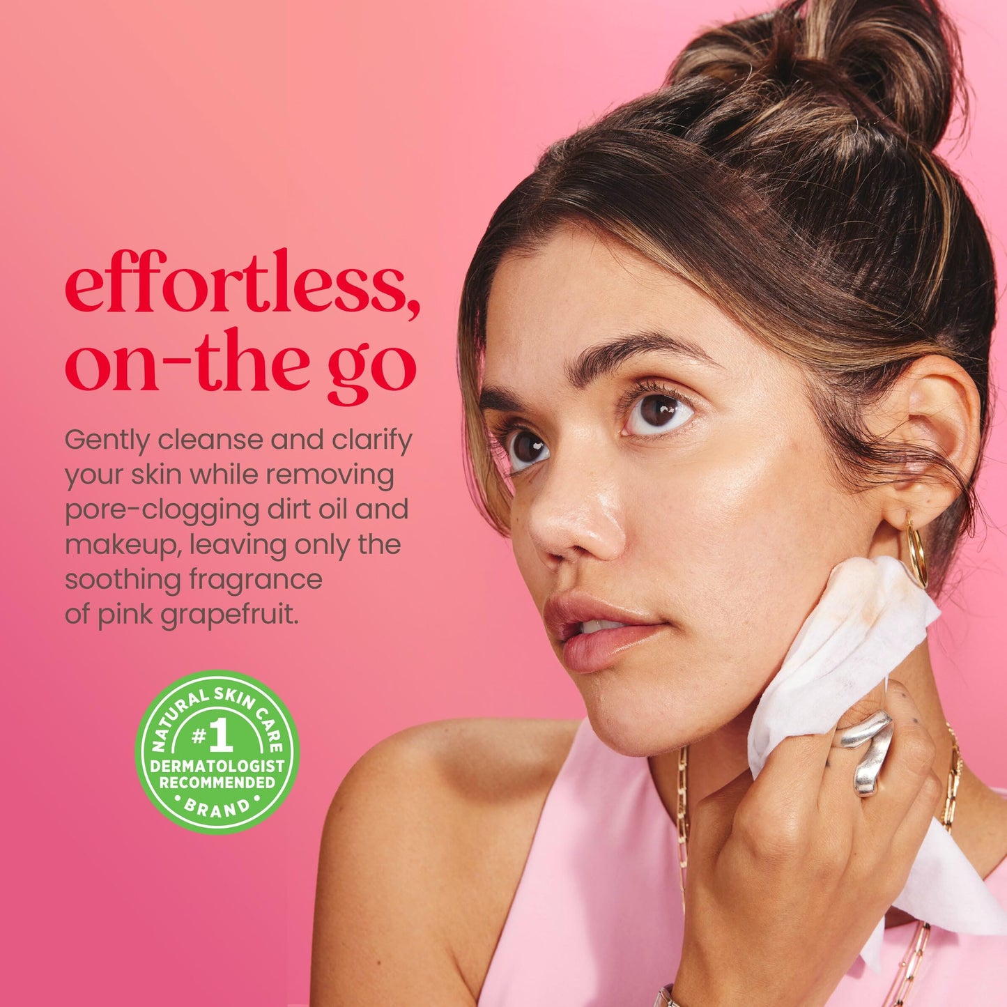 Burt's Bees Facial Cleansing Towelettes for Normal to Oily Skin, Pink Grapefruit, 30 Count