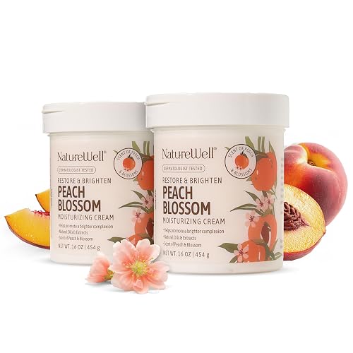 NATURE WELL Peach Blossom Restore & Brighten Moisturizing Cream For Face & Body, Infused With Peach Extract, Niacinamide, & Hyaluronic Acid, Promotes