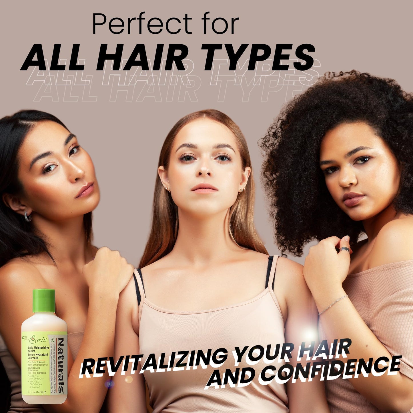 Curls & Naturals Daily Moisturizing Serum with Shea Butter for Soft, Shiny, and Frizz-Free Hair