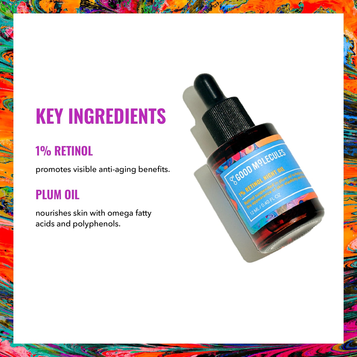 Good Molecules 1% Retinol Night Oil - Retinol and Rosehip Face Oil Formula for Look of Fine Lines & Wrinkles, Anti-Aging, Skin Firming, Beauty and Personal Care Good Molecules