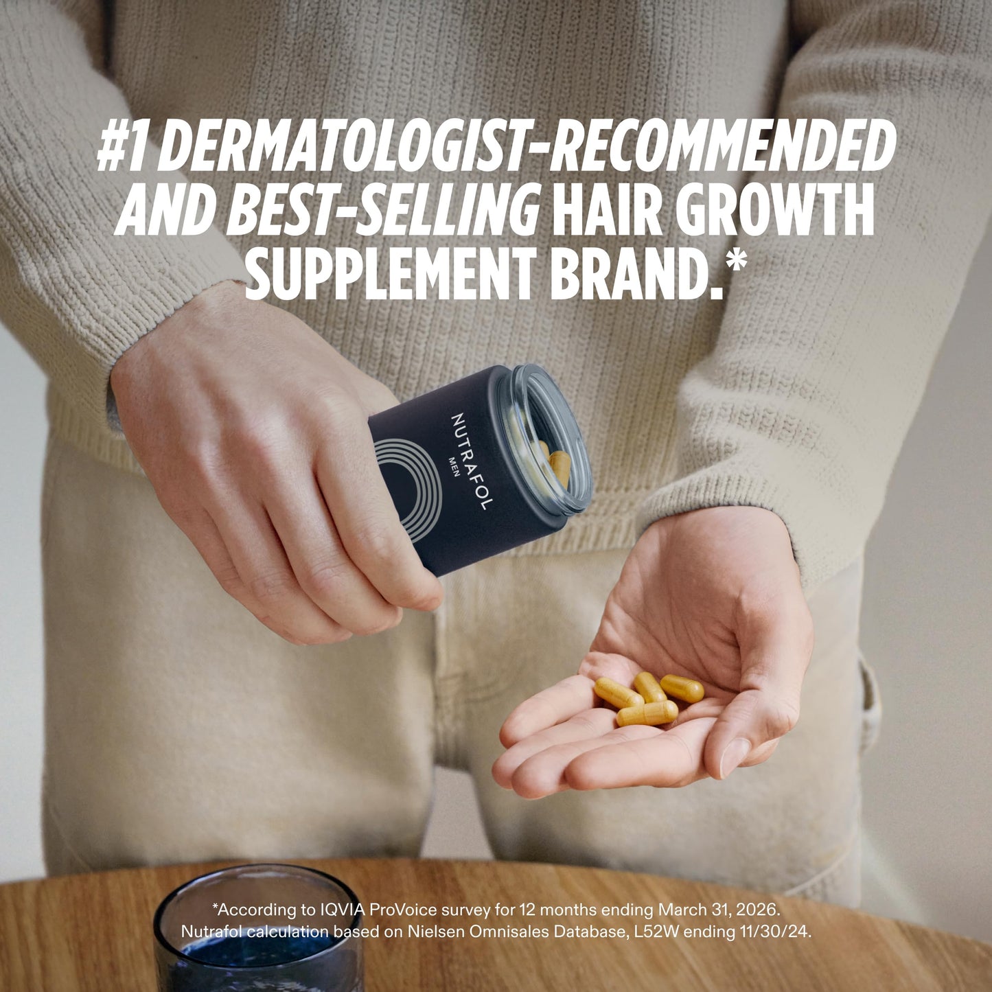 Nutrafol Men's Hair Growth Supplements, Clinically Tested for Visibly Thicker Hair and Scalp Coverage, Dermatologist Recommended - 1 Month Supply, 1 Beauty and Personal Care Nutrafol