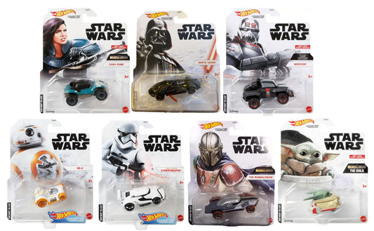 Hot Wheels 2021 Star Wars Studio Character Cars Complete Set of 7 Diecast Vehicles from GJH91-956H Release
