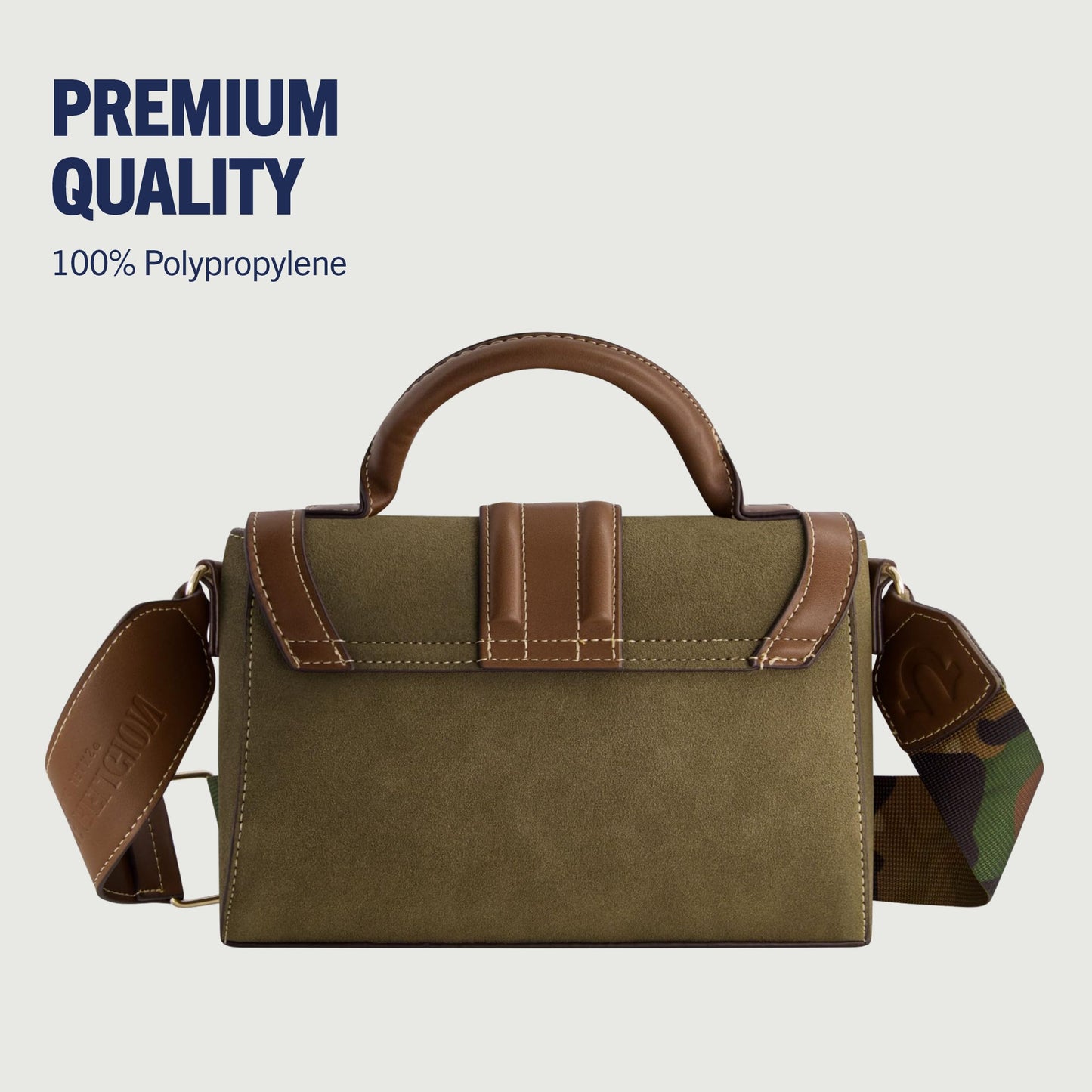 True Religion Women's Satchel Bag, Mini Crossbody Purse Handbag with Adjustable Shoulder Strap, Camo