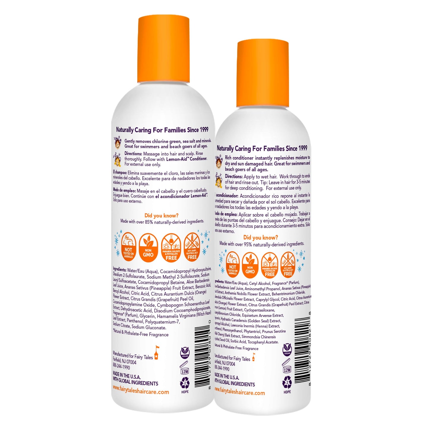 Fairy Tales Sun & Swim Shampoo & Conditioner for Kids - Chlorine Removal Swim Shampoo, Removes Green Pool Tones, Sea Salt & Mineral Buildup