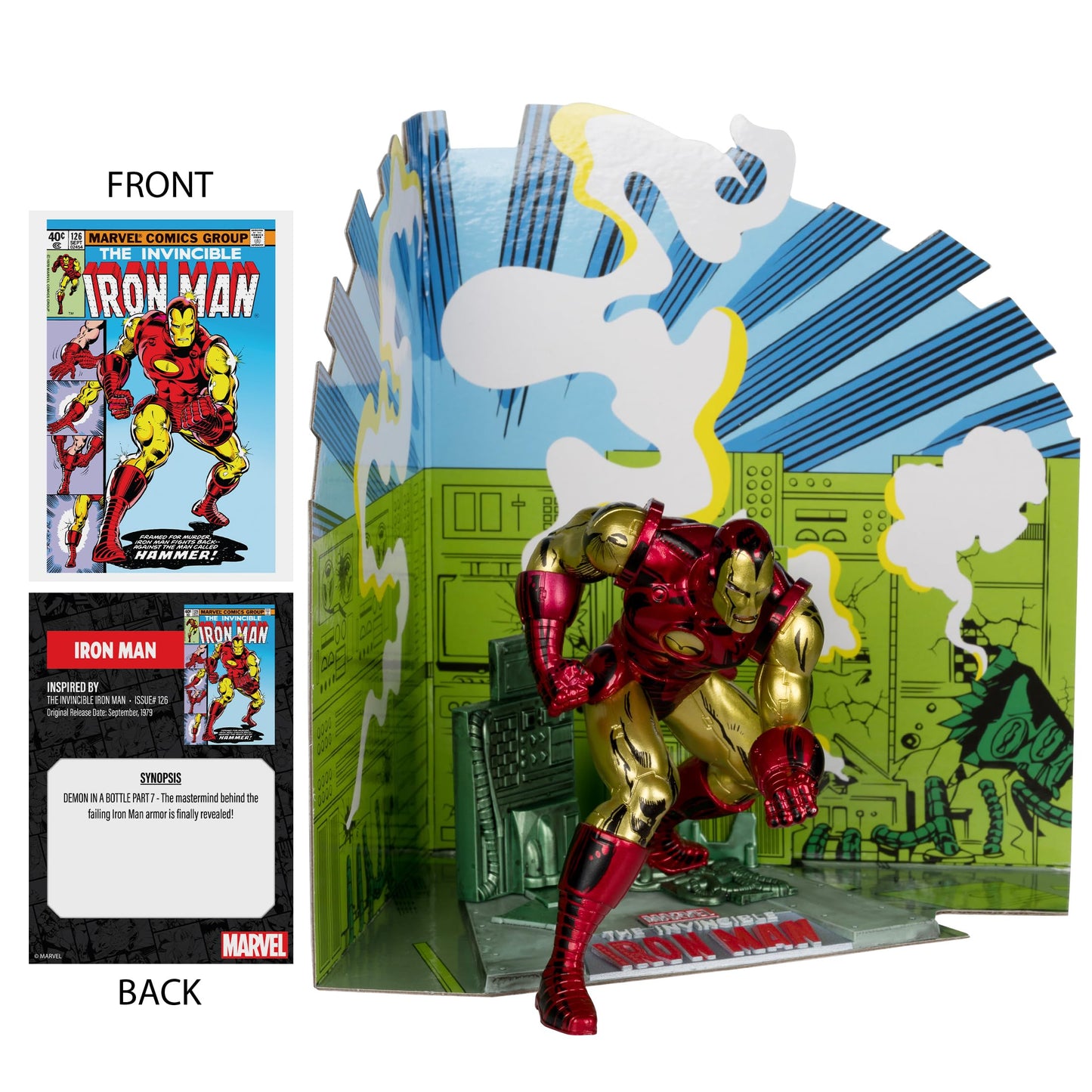 McFarlane Toys - Marvel Iron Man 1:10th Scale Posed Figure with Scene (The Invincible Iron Man #126)