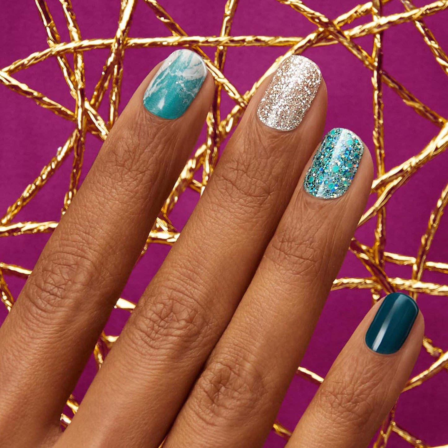 Dashing Diva Gloss Nail Strips - Ivy Opal | UV Free, Chip Resistant, Long Lasting Gel Nail Stickers | 32 Wraps, Prep Pad, Nail File