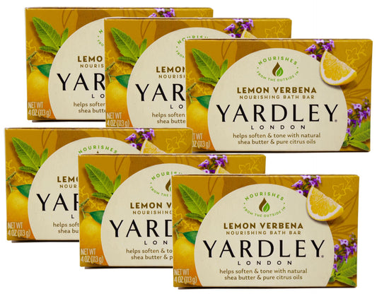 Yardley London Moisturizing Bar Lemon Verbena With Shea Butter 4.0 oz (Pack of 6)