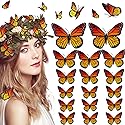 12 Pcs Dia De Los Muertos Monarch Butterfly Hair Clips, 4 Size 3D Simulation Butterflyr Hair Barrettes Butterfly Headwear Clips for Halloween Day