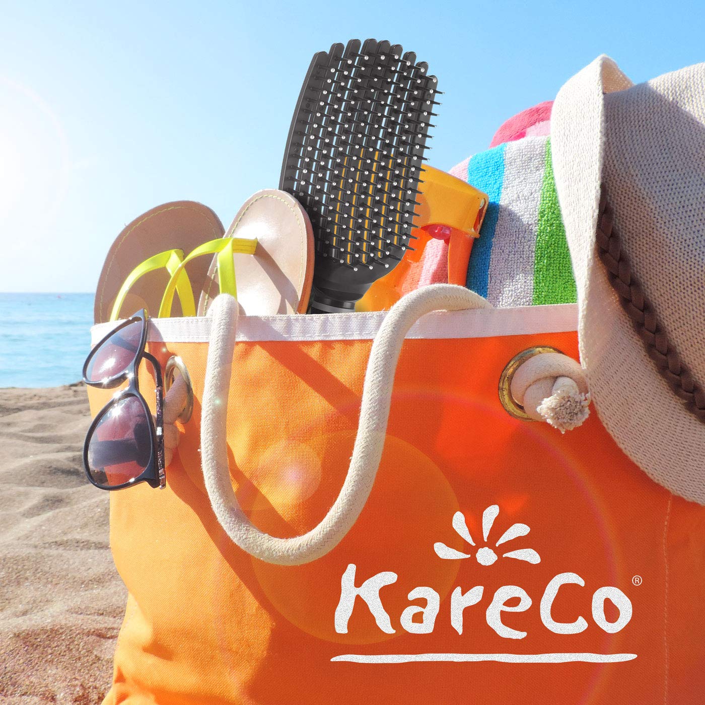 KareCo Large 3.0? Ionic Thermal Round Brush - Ceramic Dome Barrel for Fast Blow?Drying, Frizz?Free Volume, Moisture Restoration - For Medium & Long