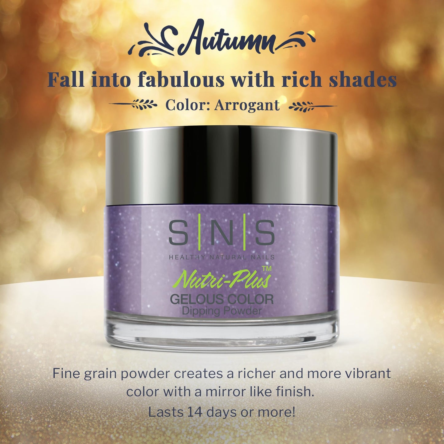 SNS Nail Dip Powder, Gelous Color Dipping Powder - Arrogant (Purple) - Long-Lasting Acrylic Nail Color Lasts 14 Days - Low Odor & No UV Lamp required Beauty & Personal Care SNS HEALTHY NATURAL NAILS